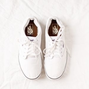 White Vans - Atwood Canvas Black Foxing